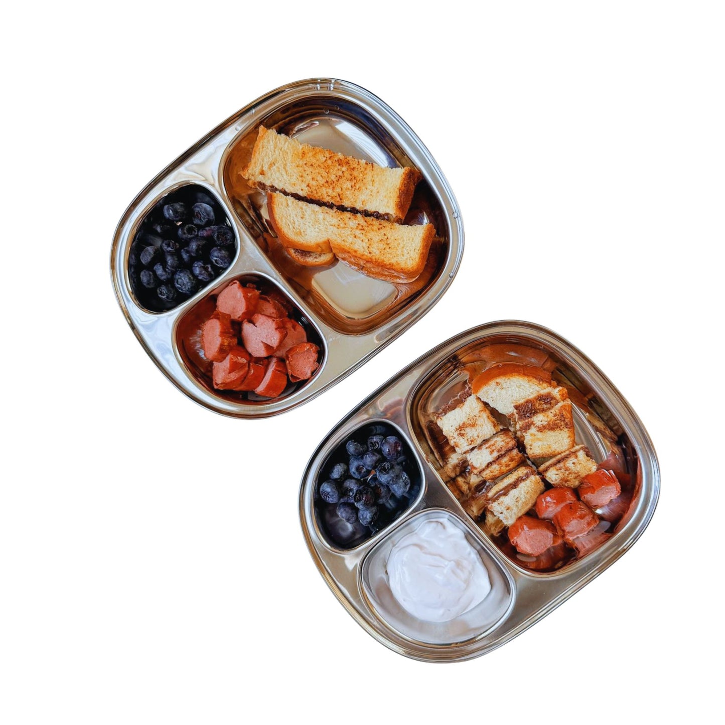 Stainless Steel Divided Plate Set (Two)